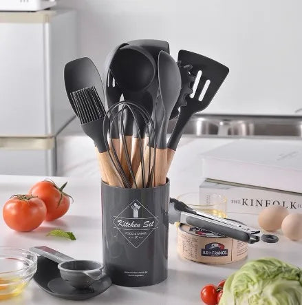 Kit Colher Silicone para Cozinha, BPA Antiferrugem