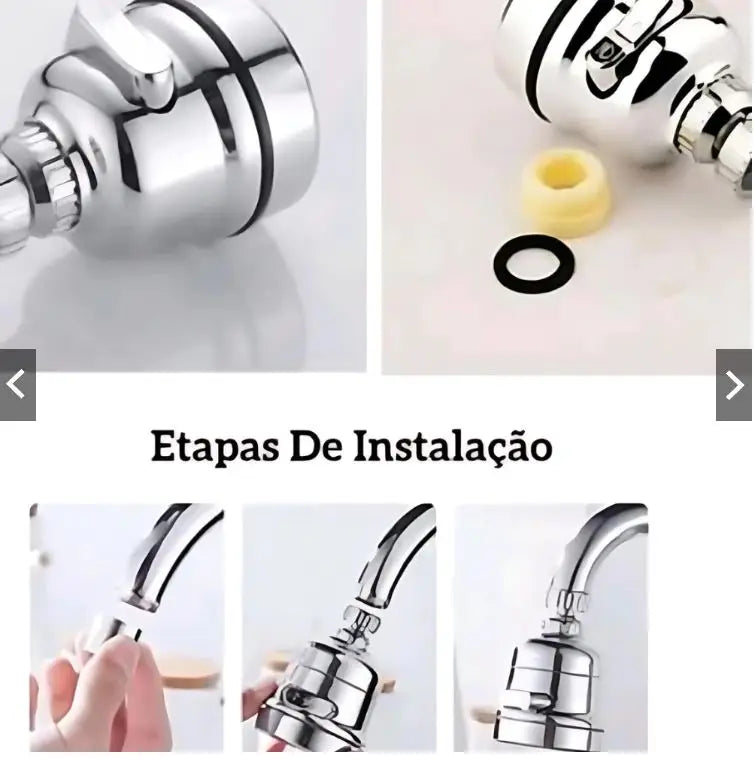 Bico Arejador Extensor Articulado Para Torneiras 360 Inox