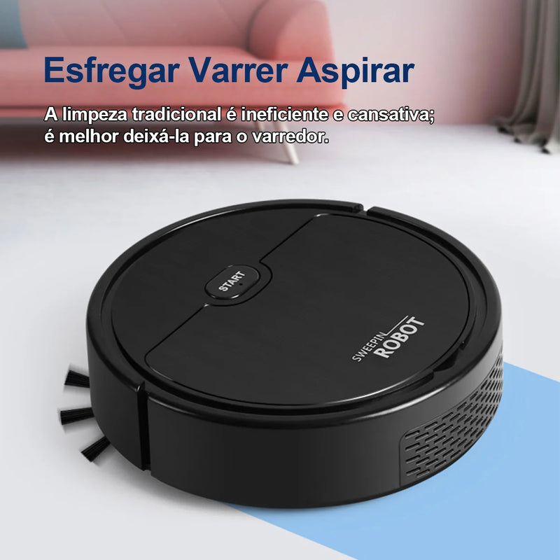 Varrendo Aspirador Robô, Limpar Sem Fio, 3 em 1, 1500Pa, Varrer, Limpeza, Varre