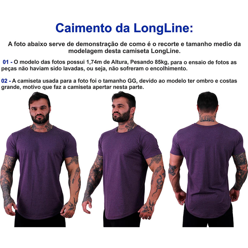 Kit 2 Camisetas Longline Masculinas MXD Conceito Estampas Casuais Fitness Muscul
