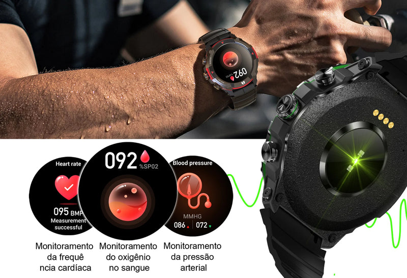 Smartwatch Masx Mos II Display AMOLED para homens, 1,43&#39;&#39;, chamadas Hi-F