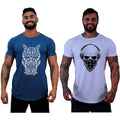 Kit 2 Camisetas Longline Masculinas MXD Conceito Estampas Casuais Fitness Muscul