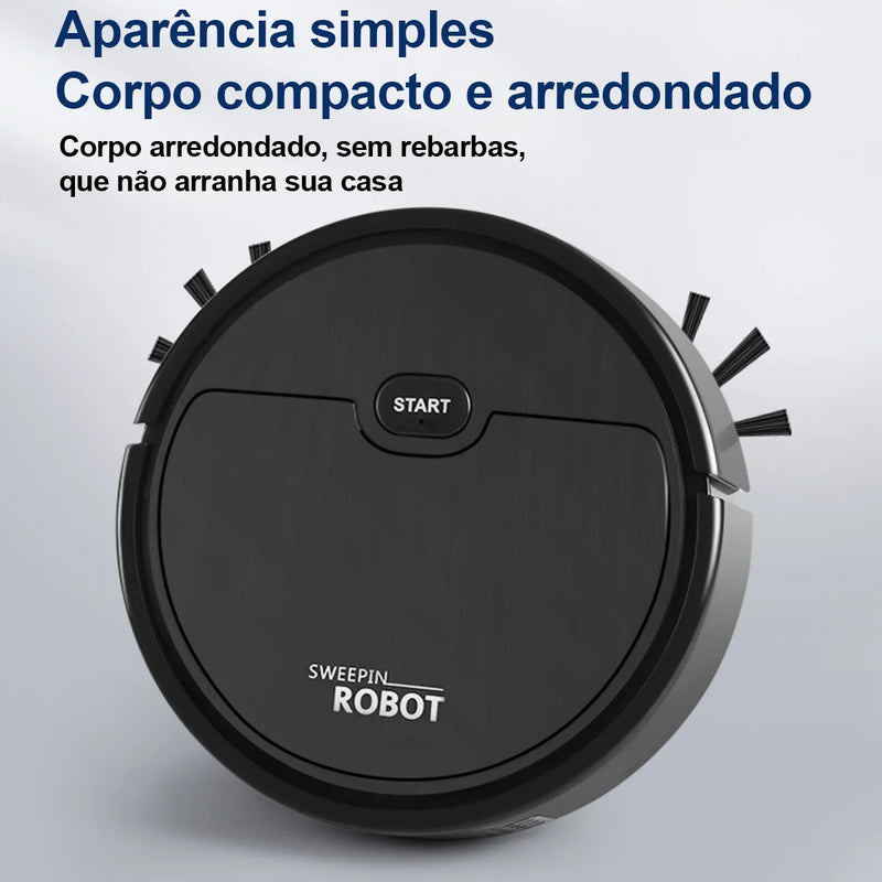 Varrendo Aspirador Robô, Limpar Sem Fio, 3 em 1, 1500Pa, Varrer, Limpeza, Varre