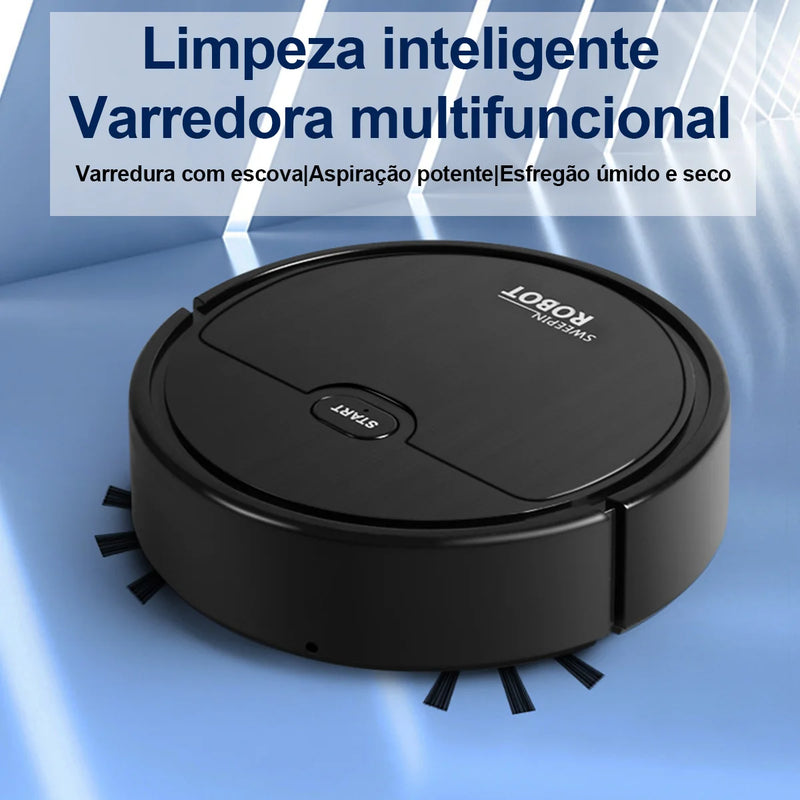Varrendo Aspirador Robô, Limpar Sem Fio, 3 em 1, 1500Pa, Varrer, Limpeza, Varre