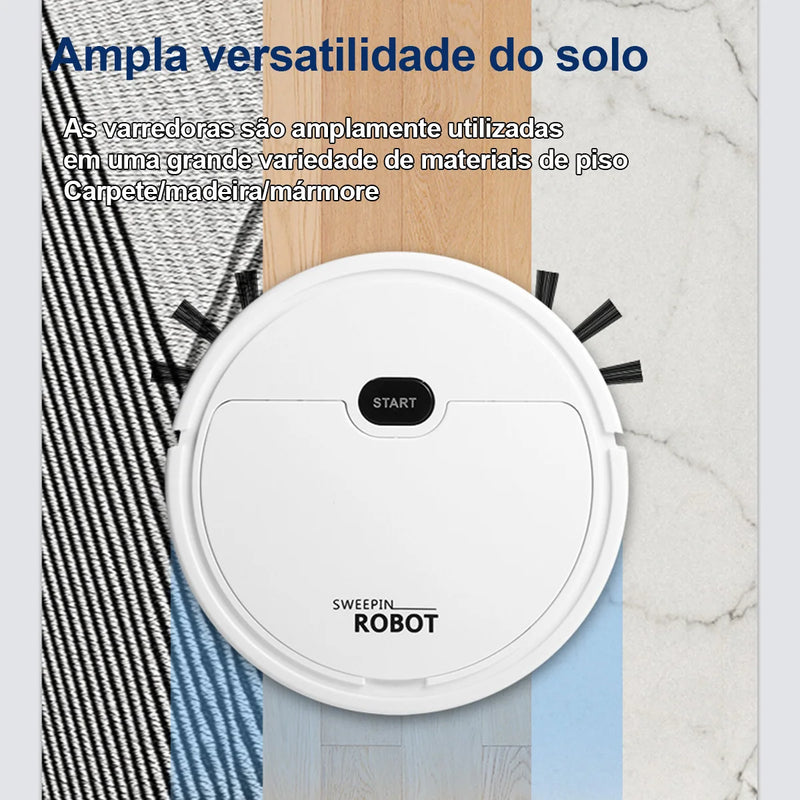 Varrendo Aspirador Robô, Limpar Sem Fio, 3 em 1, 1500Pa, Varrer, Limpeza, Varre