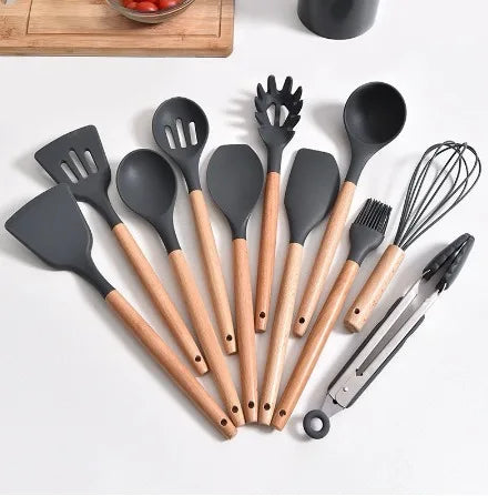 Kit Colher Silicone para Cozinha, BPA Antiferrugem