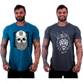 Kit 2 Camisetas Longline Masculinas MXD Conceito Estampas Casuais Fitness Muscul