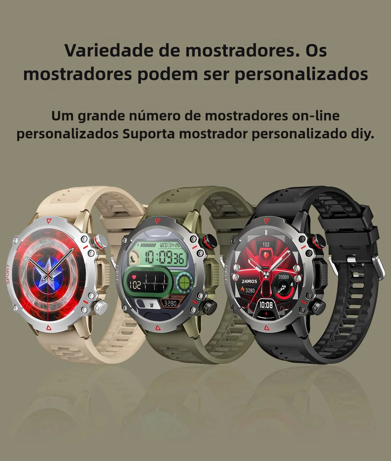 Smart Watch Homens Bluetooth Call Smartwatch Esporte à prova