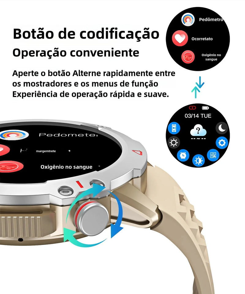Smart Watch Homens Bluetooth Call Smartwatch Esporte à prova