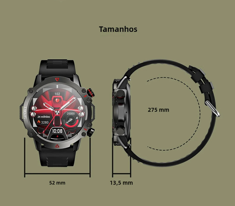 Smart Watch Homens Bluetooth Call Smartwatch Esporte à prova