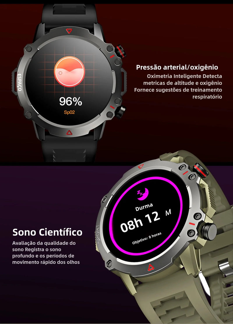 Smart Watch Homens Bluetooth Call Smartwatch Esporte à prova