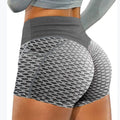Novas mulheres de cintura alta favo de mel yoga shorts sem costura treino elást