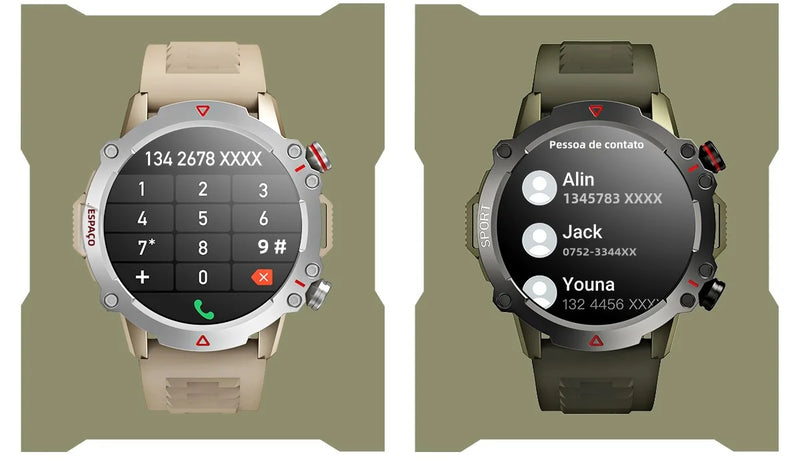 Smart Watch Homens Bluetooth Call Smartwatch Esporte à prova