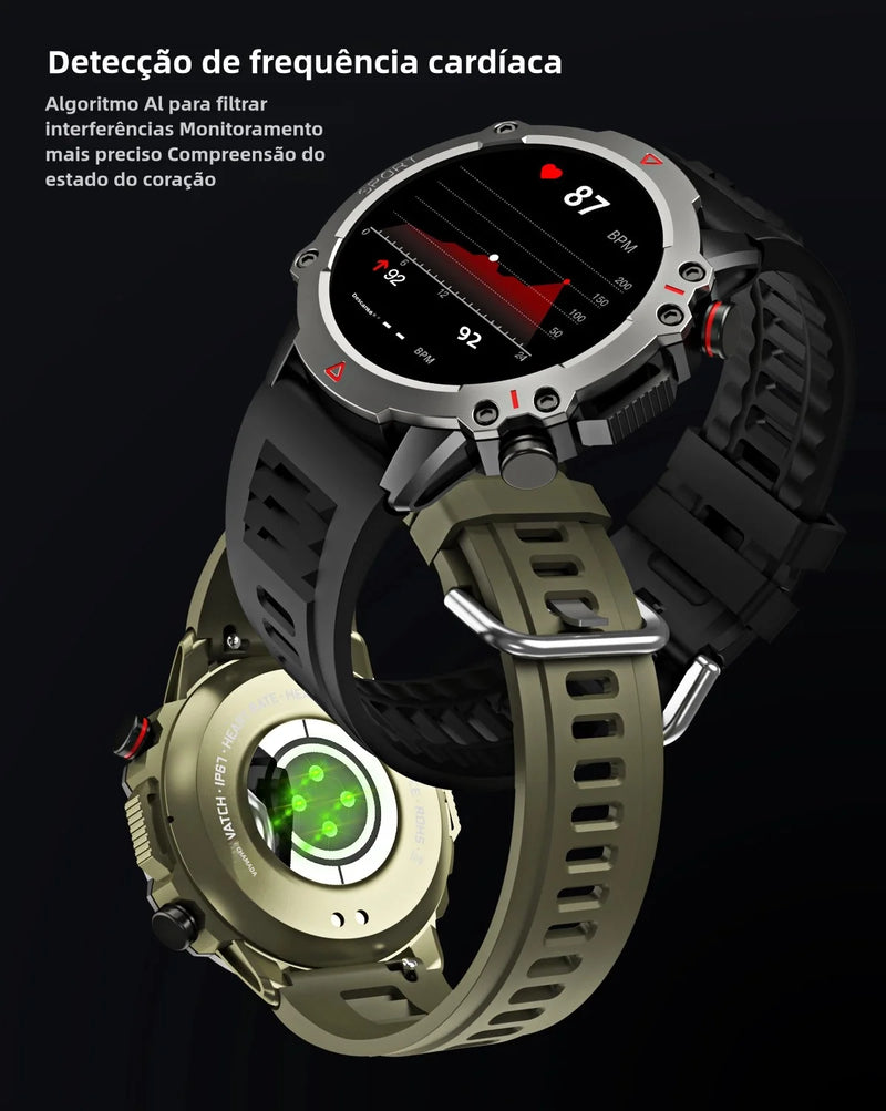 Smart Watch Homens Bluetooth Call Smartwatch Esporte à prova