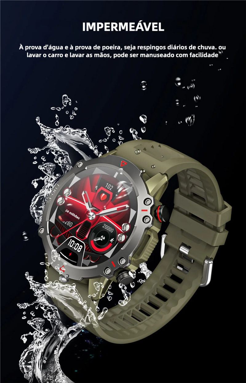 Smart Watch Homens Bluetooth Call Smartwatch Esporte à prova